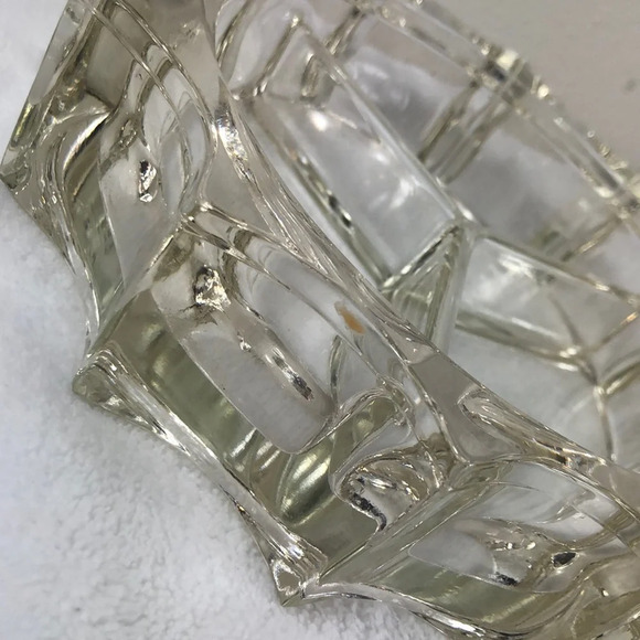 Heavy Glass Ashtray Large Candle Holder Candy Dish Trinket/Coin Catcher Multiuse - Picture 4 of 10